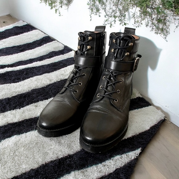Sezane Smooth Black Leather Dana Ankle Boots US 7 - Picture 5 of 5